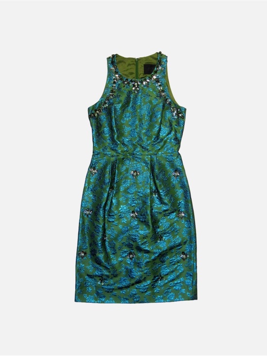 J. Crew Dresses & Skirts - J. Crew collection embellished metallic teal sheath dress